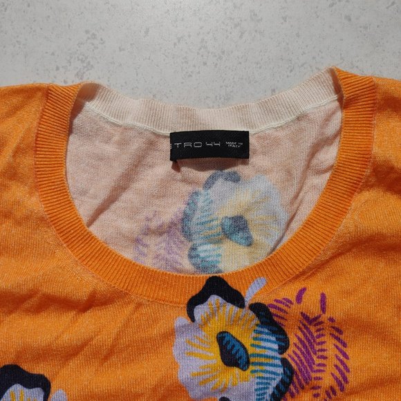 Etro Silk Cashmere Blend Paisley Floral Pullover Crew neck Sweater. M 8 IT44 - Picture 5 of 5
